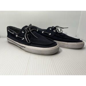 Tommy Hilfiger Lace Up Canvas Boat Shoe Mens SIZE 11.5 DARK BLUE Navy Blue